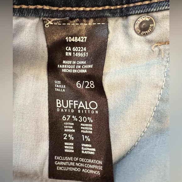 Buffalo David Bitton Misha Jeans Size 6 x 28 Dark Wash Straight Leg Excellent - Picture 5 of 7